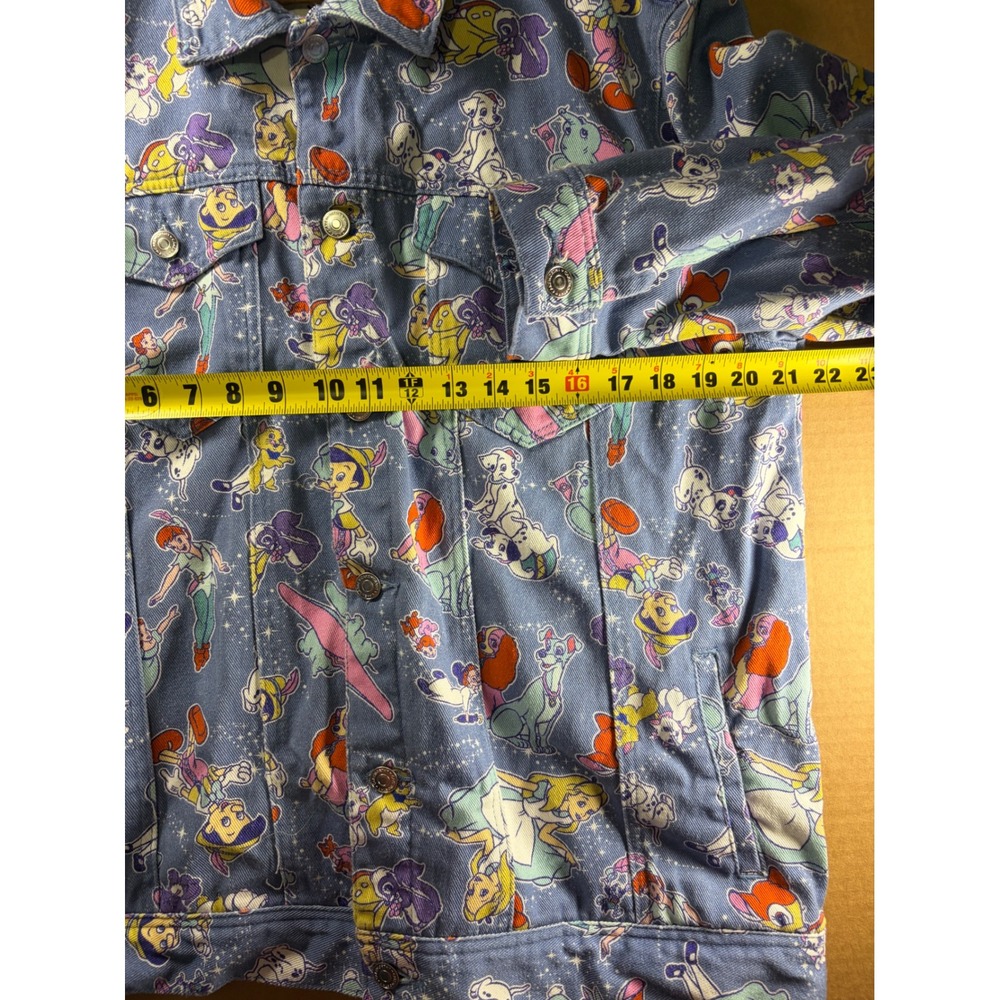Cakeworthy Disney 100 Denim Jacket Unisex XL Blue All Over Print Character Coat - Picture 5 of 9